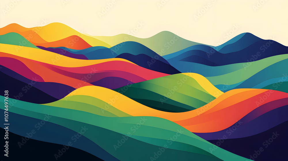 Abstract landscape with colorful hills. Abstract landscape with colorful hills.