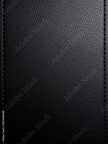 Wallpaper Mural Black leather background with horizontal stitching detail, background, fashion Torontodigital.ca