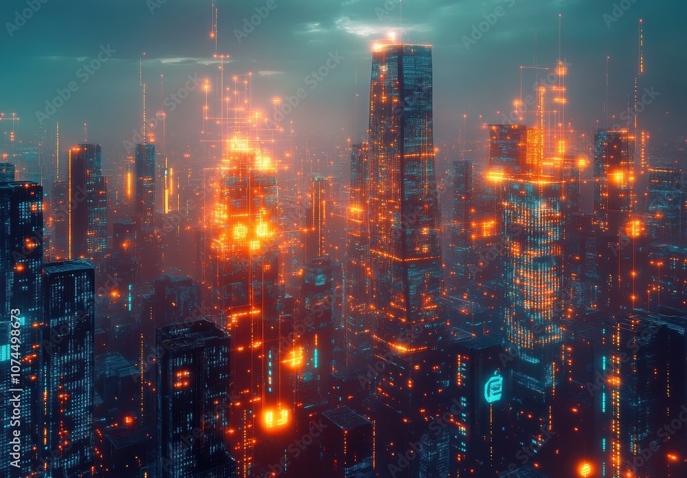 Fototapeta premium Cyberpunk Cityscape.