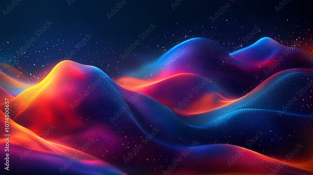 Vibrant Quantum Waves in Glowing Colors Vibrant Quantum Waves in Glowing Colors