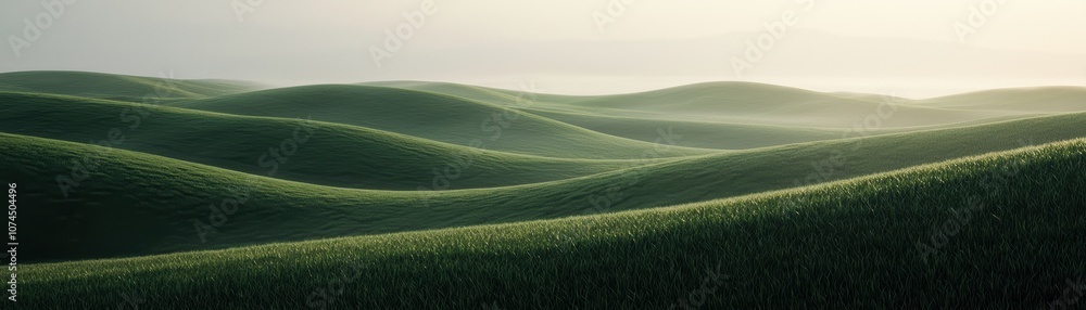 Rolling green hills under soft natural light, creating a serene and tranquil landscape. Rolling green hills under soft natural light, creating a serene and tranquil landscape.
