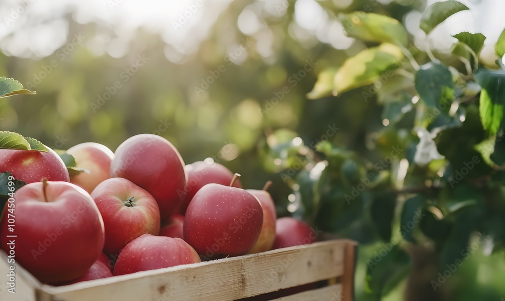 Plenty of fresh red apples in the fall harvest, Generative AI Plenty of fresh red apples in the fall harvest, Generative AI