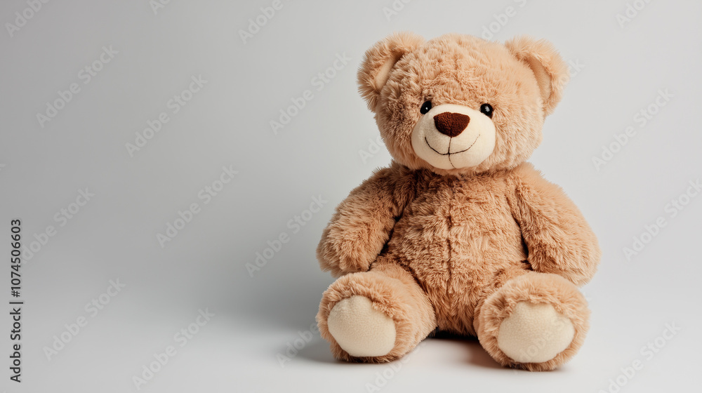 Obraz premium Classic Teddy Bear on White Background