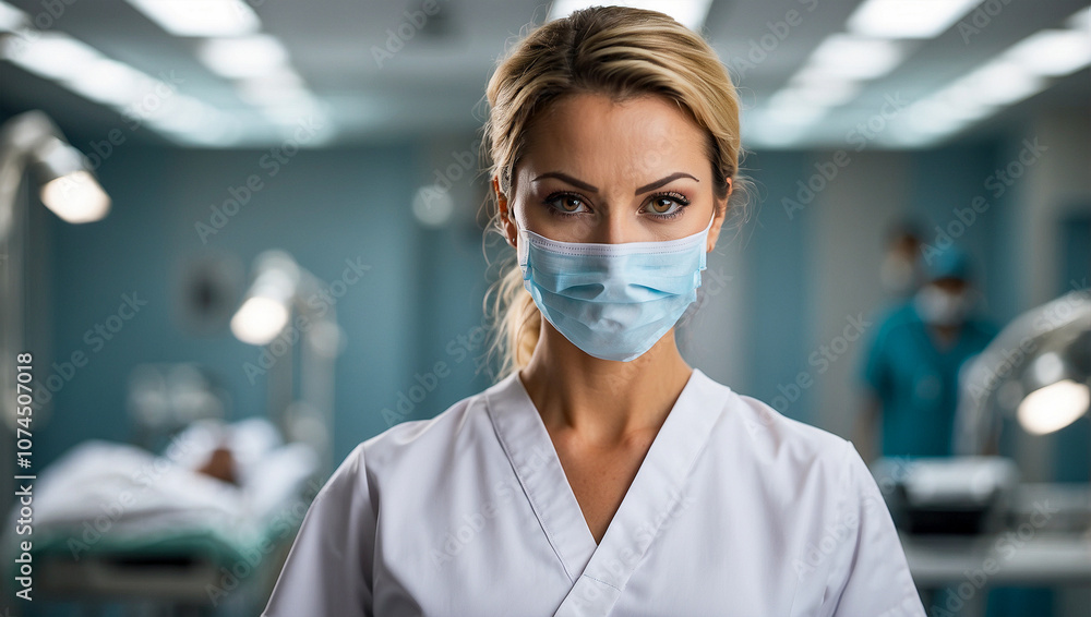 Female Doctor in Surgery Room Female Doctor in Surgery Room