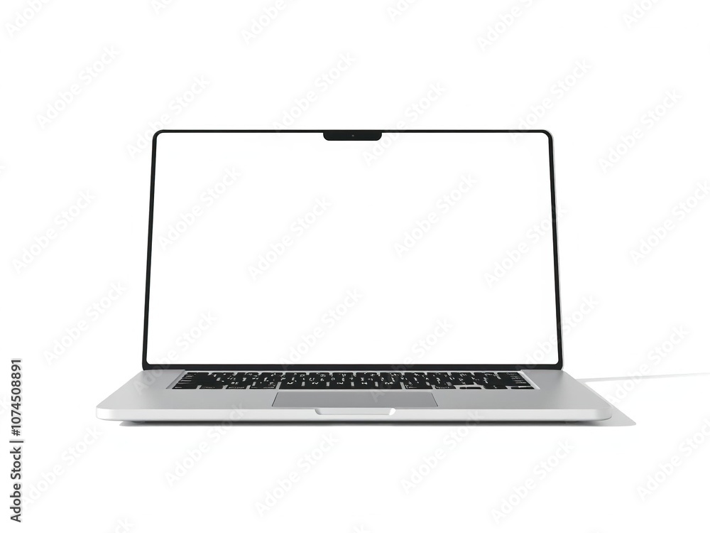 Mock up of modern laptop with clear screen isolated on white background, mockup, portable, internet Mock up of modern laptop with clear screen isolated on white background, mockup, portable, internet