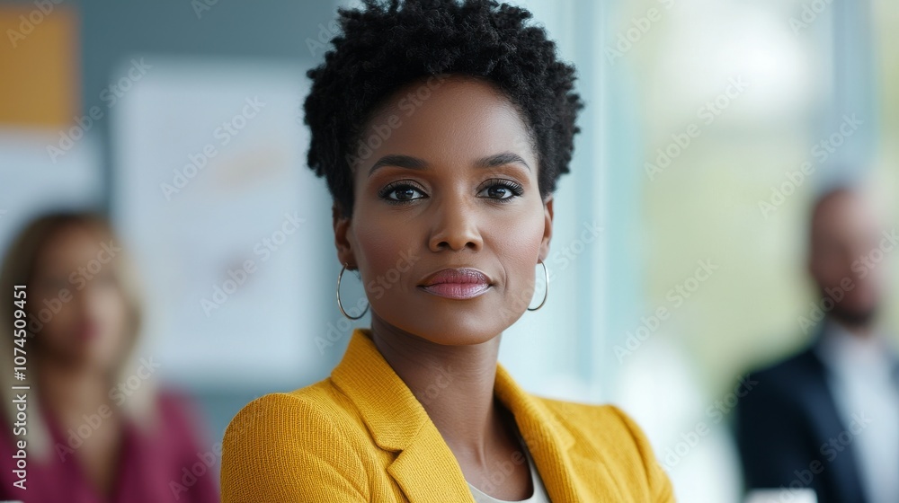 Confident African American Businesswoman in a Meeting. Confident African American Businesswoman in a Meeting.