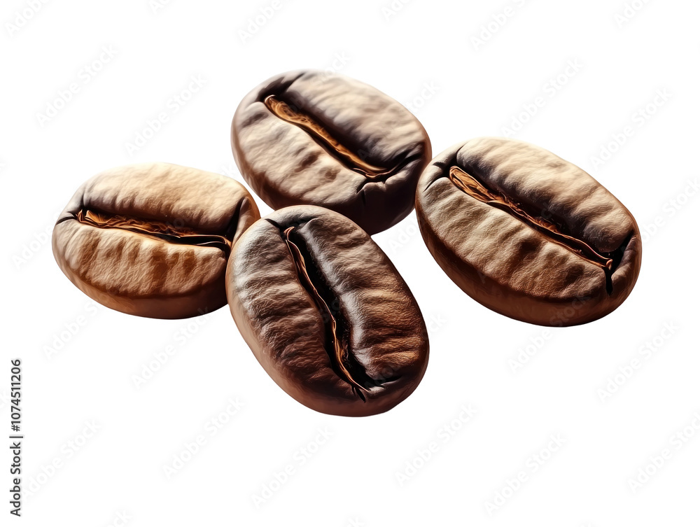 Coffee Beans on a Transparent Background Coffee Beans on a Transparent Background