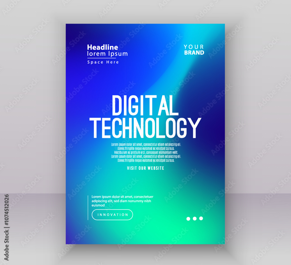 Poster brochure cover banner presentation layout template, Technology digital futuristic internet network green blue gradient background, Abstract cyber future tech, Ai big data business flyer vector Poster brochure cover banner presentation layout template, Technology digital futuristic internet network green blue gradient background, Abstract cyber future tech, Ai big data business flyer vector