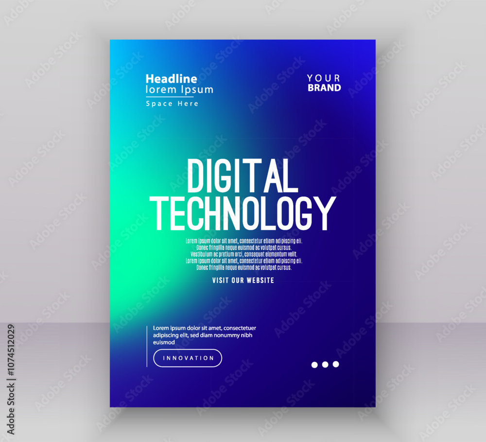 Poster brochure cover banner presentation layout template, Technology digital futuristic internet network green blue gradient background, Abstract cyber future tech, Ai big data business flyer vector Poster brochure cover banner presentation layout template, Technology digital futuristic internet network green blue gradient background, Abstract cyber future tech, Ai big data business flyer vector