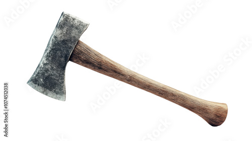 Rustic Axe with Wooden Handle and Metal Blade