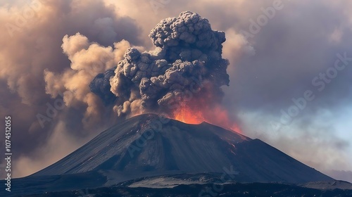 volcano with smoke