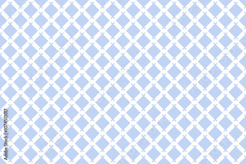 Abstract Seamless Diagonal Geometric Checked Light Blue Pattern.