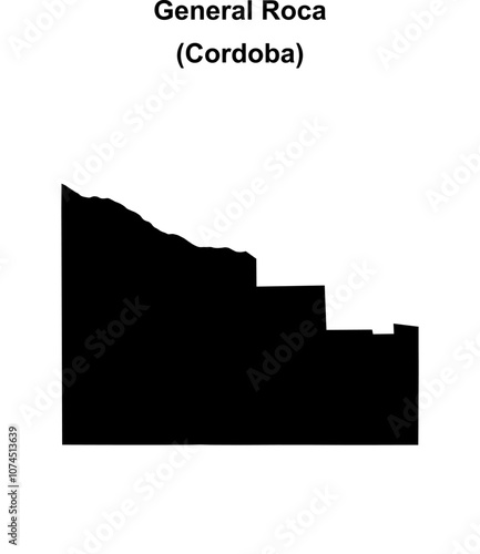 General Roca department (Cordoba) blank outline map