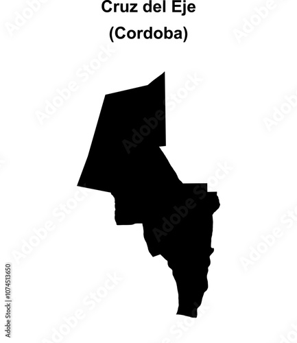 Cruz del Eje department (Cordoba) blank outline map