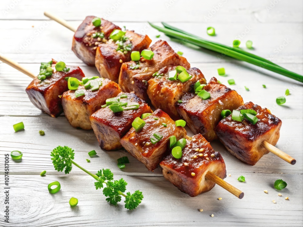 Grilled Meat Skewers with Sesame Seeds and Green Onions – A Savory Delight for Food Lovers Grilled Meat Skewers with Sesame Seeds and Green Onions – A Savory Delight for Food Lovers