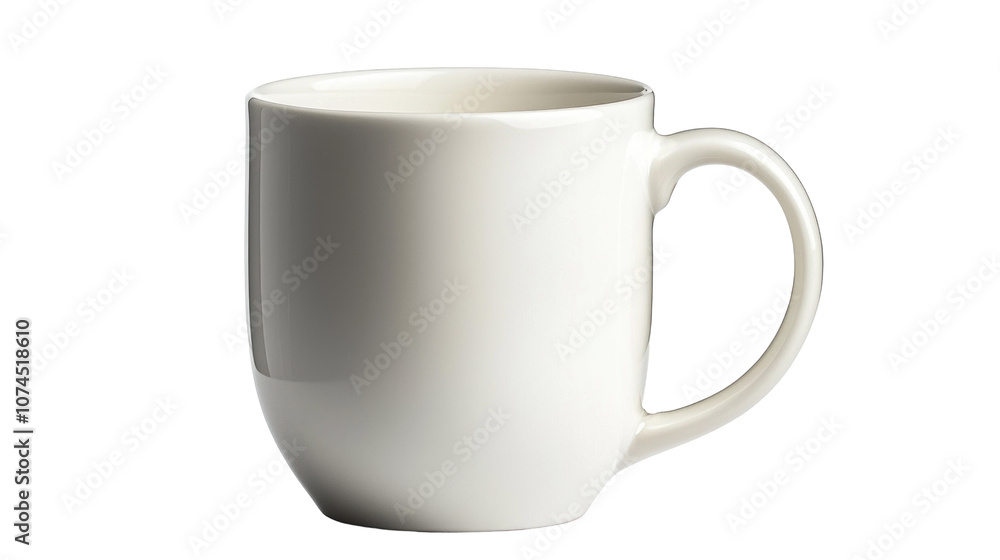 Fototapeta premium Elegant White Coffee Mug on a Neutral Background