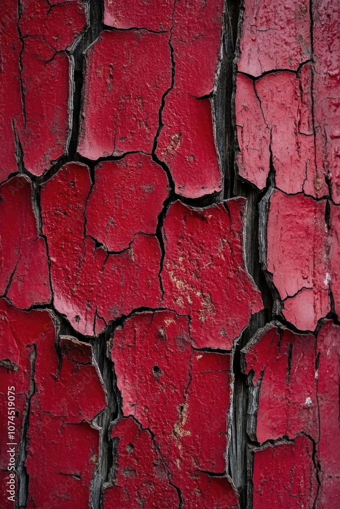A detailed view of a vibrant red painted wall with slight texture and imperfections