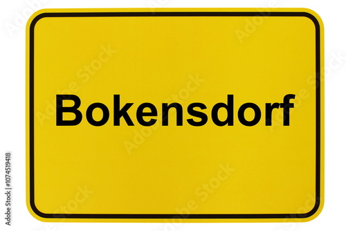 Illustration eines Ortsschildes der Gemeinde Bokensdorf in Niedersachsen