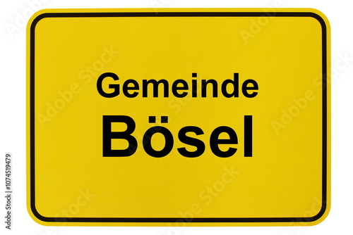 Illustration eines Ortsschildes der Gemeinde Bösel in Niedersachsen