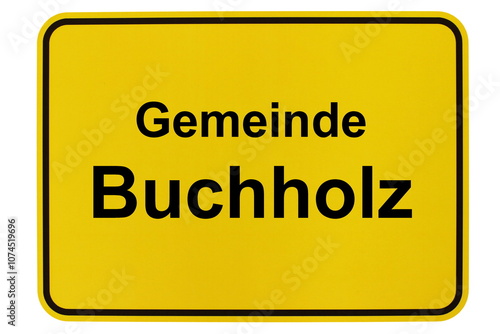 Illustration eines Ortsschildes der Gemeinde Buchholz in Niedersachsen photo