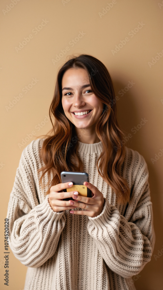 Confident Young Woman with Credit Card and Smartphone: Online Shopping, Financial Freedom, and Modern Lifestyle Confident Young Woman with Credit Card and Smartphone: Online Shopping, Financial Freedom, and Modern Lifestyle