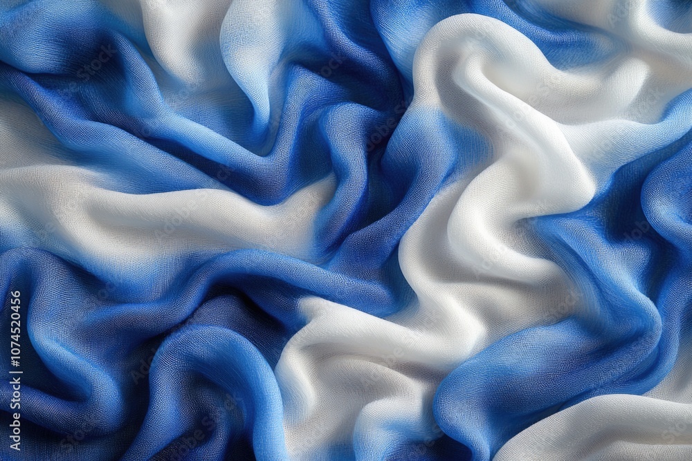 Fototapeta premium A detailed shot of blue and white fabric texture