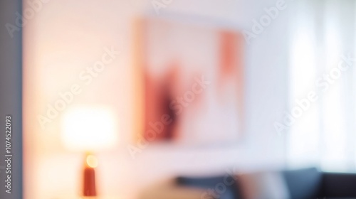Wallpaper Mural A cozy living room with soft lighting and abstract art blurred in the background, creating a warm and inviting atmosphere Torontodigital.ca