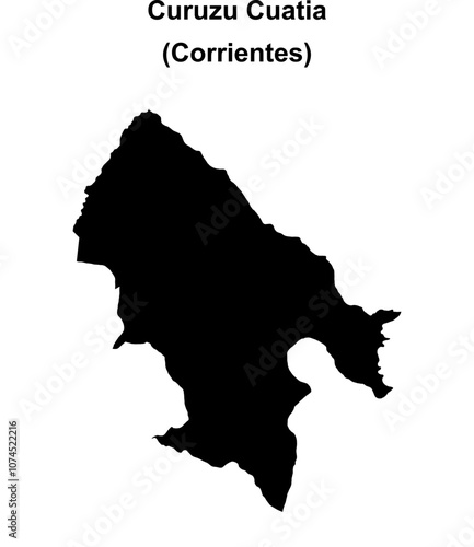 Curuzu Cuatia department (Corrientes) blank outline map