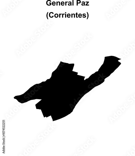 General Paz department (Corrientes) blank outline map
