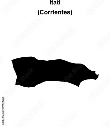Itati department (Corrientes) blank outline map