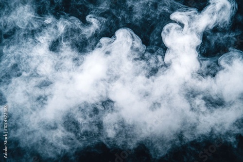 A close-up view of wispy smoke on a dark backdrop, perfect for use in photography or design projects