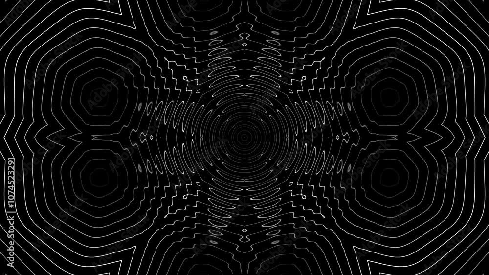 Abstract kaleida white line background. Suitable for music visual.