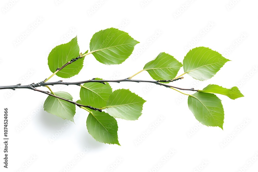Fototapeta premium Birch isolated on a white background, close up