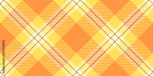 Popular background tartan vector, stripped plaid texture fabric. Packaging check pattern seamless textile in orange and mustard colors.