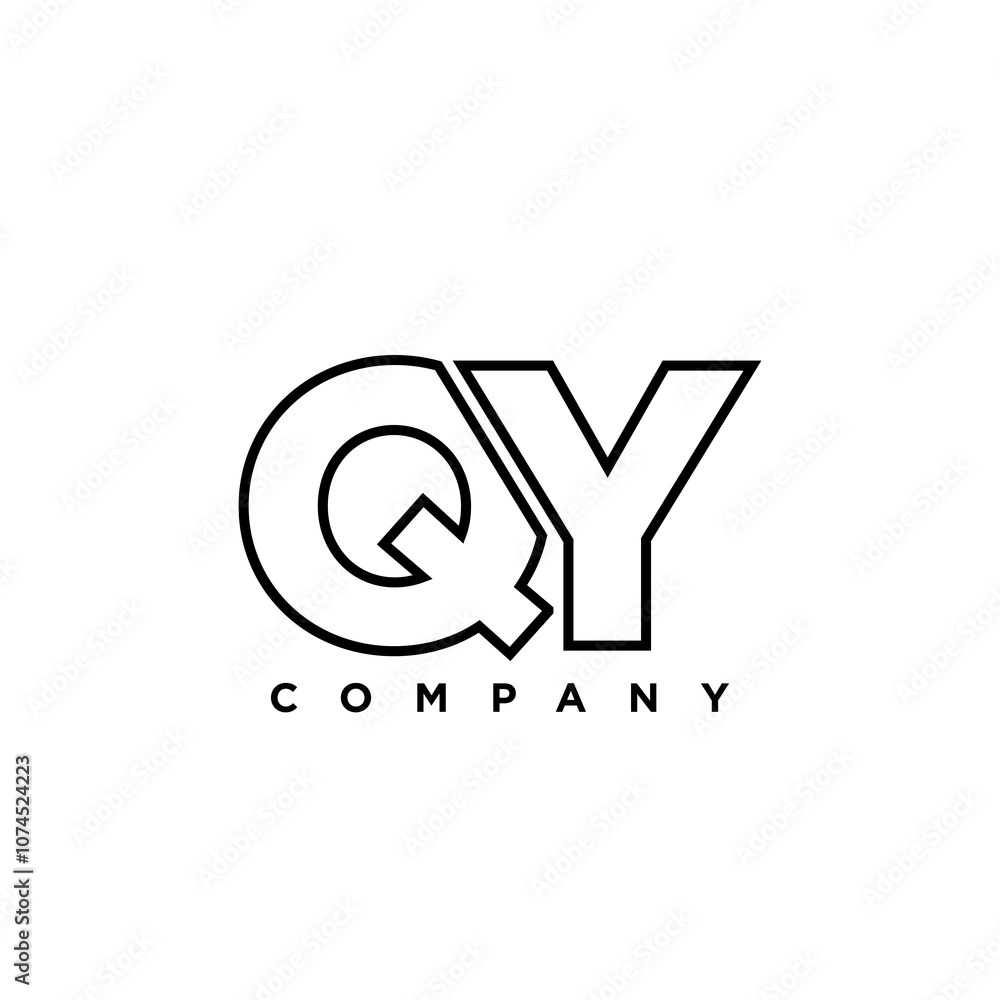Letter Q and Y, QY logo design template. Minimal monogram initial based logotype. Letter Q and Y, QY logo design template. Minimal monogram initial based logotype.