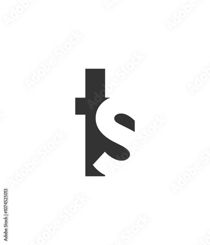 TS creative geometric initial based modern and minimal logo. Letter t s trendy fonts.