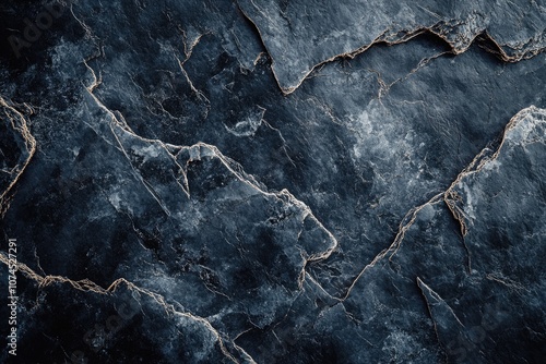A close-up shot of a black marble surface with its unique veining and texture
