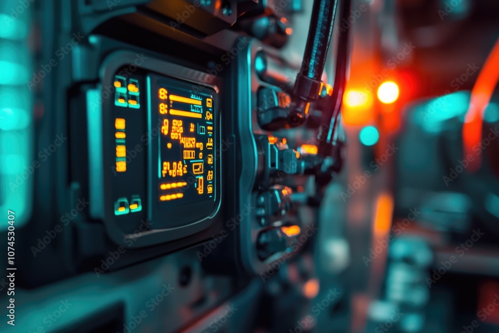A close-up view of a control panel found in a building A close-up view of a control panel found in a building