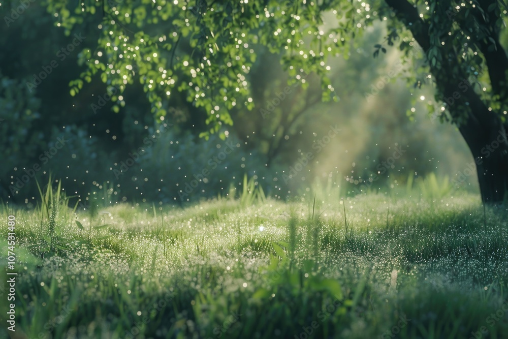 Obraz premium Tree with sunlight shining through its leaves