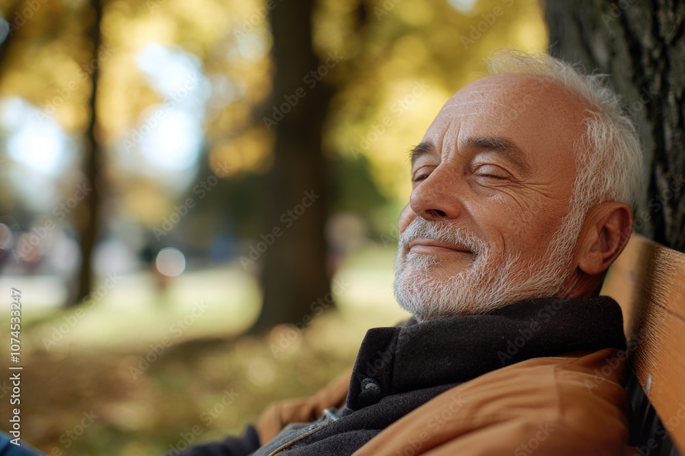 A person sitting on a park bench with a tree nearby, great for outdoor or nature-themed projects A person sitting on a park bench with a tree nearby, great for outdoor or nature-themed projects