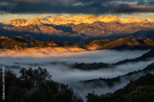 Mountain Peaks Above Fog