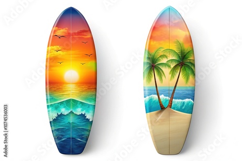 Summer Watersports Longboard Surfboard Mockup - 3D Realistic Render