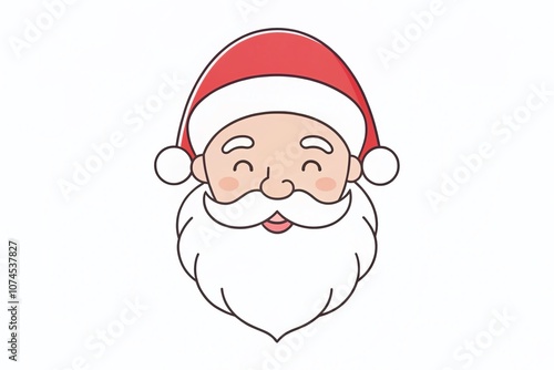 Simple Line Art Christmas Santa Claus Illustration for Festive Decor and Holiday Designs, Perfect for Greeting Cards, Printables, and Seasonal Decorations