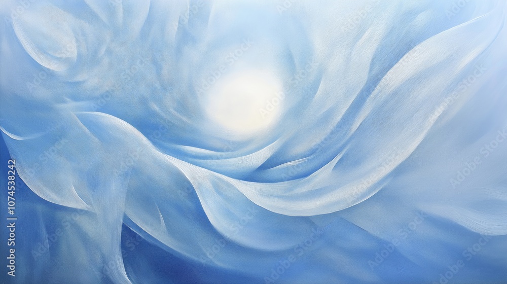Emotional abstract painting with soft flowing waves for artistic interior design and decor Emotional abstract painting with soft flowing waves for artistic interior design and decor