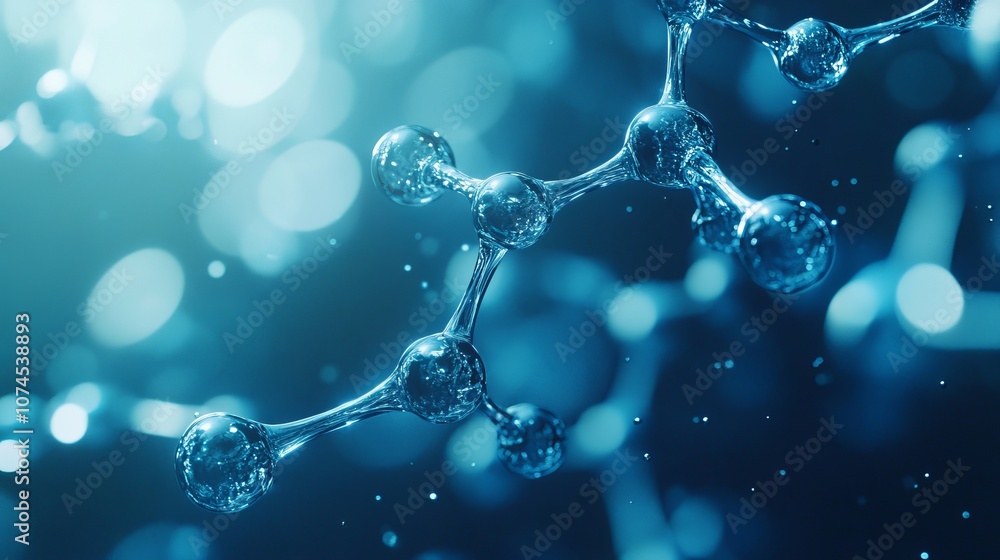 Macro closeup of water molecules highlighting the purity and scientific aspects of hydration Macro closeup of water molecules highlighting the purity and scientific aspects of hydration