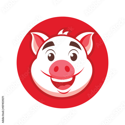 Trendy Pig Mascot Logo Vector - Professional and Adorable Icon for YouTube Channels, Social Media Branding, and Digital Content photo