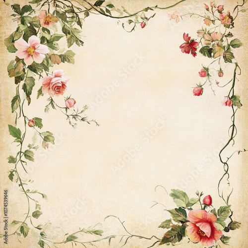 Watercolor Floral Frame