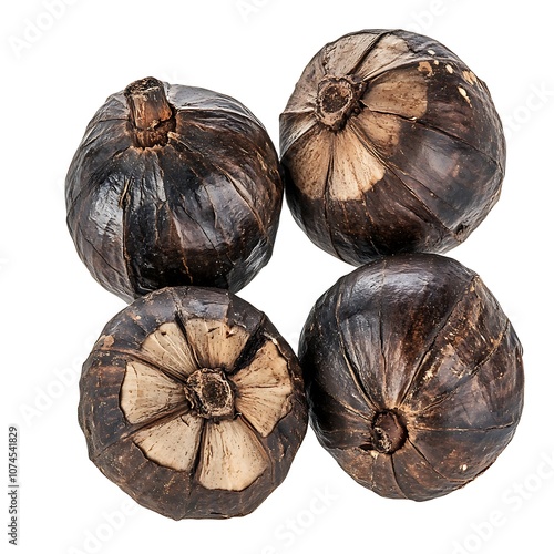 Betelnuts isolated on a white background, close up photo