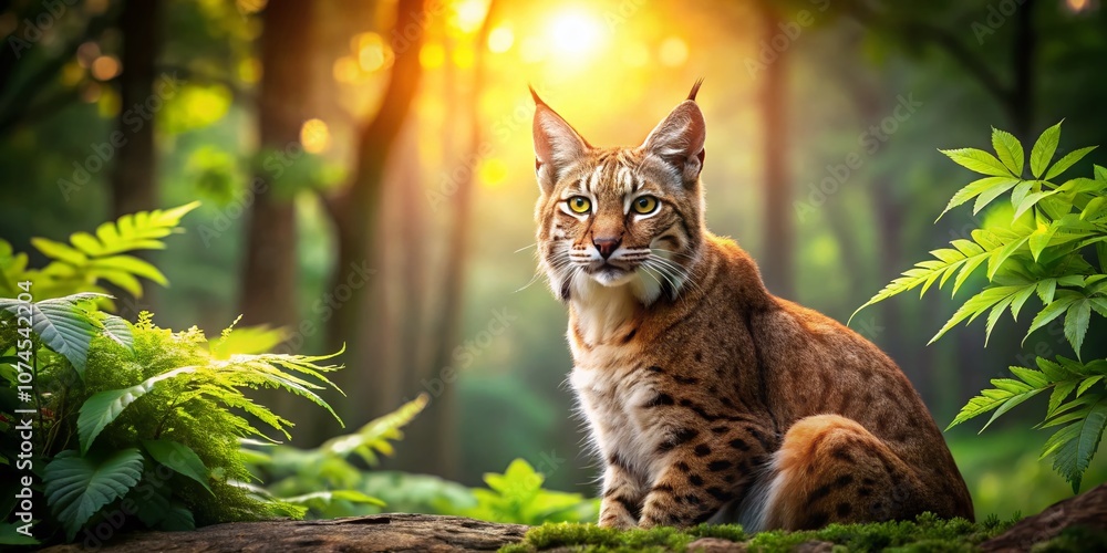 Stunning Bobcat in Natural Habitat with Copy Space for Text or Graphics, Showcasing the Beauty of Wild Animals in North America, Perfect for Nature Enthusiasts and Educators Stunning Bobcat in Natural Habitat with Copy Space for Text or Graphics, Showcasing the Beauty of Wild Animals in North America, Perfect for Nature Enthusiasts and Educators