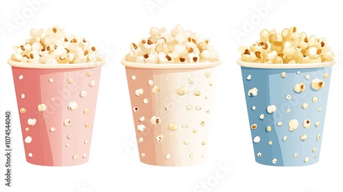 Vector icon of a popcorn snack isolated on a white background